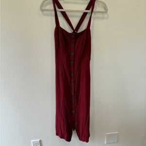 Sanctuary Burgundy Button-Down Dress
